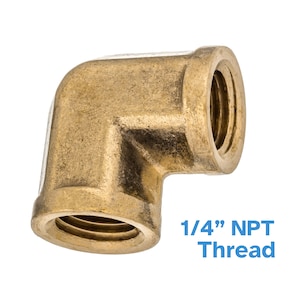 May include: Brass 1/4 inch NPT threaded elbow fitting.
