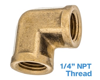 Brass 1/4" NPT Female to Female Threaded Elbow Fitting 90 Degree Pipe Connector Thread Tube Coupler Adaptor Connecting Joint Water Air Fuel