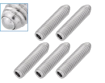 5pcs M4 x 16mm Threaded Ball Spring Plunger Stainless Steel 15N Max Load Screw Bolt Hex Socket Point Grub Indexing Positioning Loading Tool