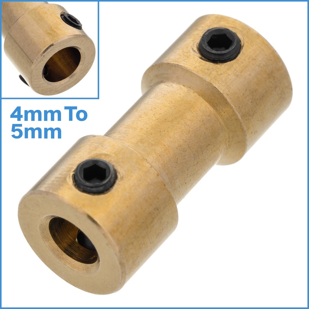 4mm to 5mm Brass Motor Shaft Coupler Solid Straight Drive Connector ...