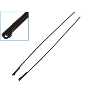 2pcs Black 14cm Metal 0.6mm Hinge Temple Arm Eyeglass Glasses Frame Reading Specs Spectacles No Ear Hook Tip Screw On Eyewear Replace Part