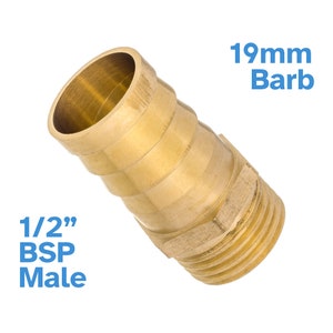 Raccordo in ottone da 19 mm per tubo flessibile a 1/2 "BSP filettato maschio valvola diritta connettore per tubo giunto acqua gas convertitore adattatore riduttore tubo spinato