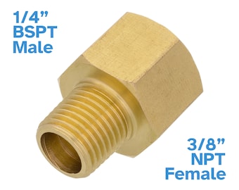 1/4" BSP mannelijk naar 3/8" NPT vrouwelijk messing pijpfitting 28 mm koppeling zeskantkop watergas olie brandstofbuis schroefdraad connector adapter schrijnwerker taps toelopend