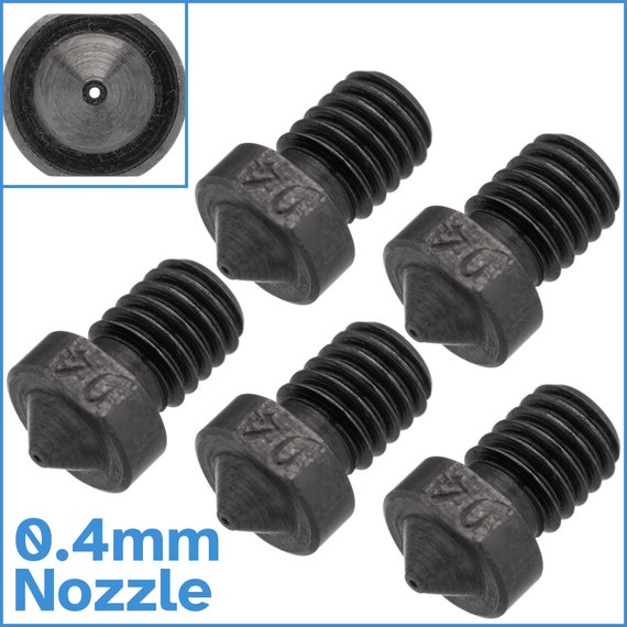 5 Stück 0,4mm V6 3D Drucker Nozzle Schwarz Gehärteter Stahl 1,75mm Filament  6mm M6 Gewinde Extruder Hotend Ersatzteil Ersetzen Heizung Befestigung  gegossen -  Österreich