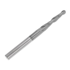 R2 x 30.5mm Ball Nose Tapered End Mill HRC55 Tungsten Carbide 6mm Shank 2 Flute Twist High Hardness Cutter Circle Round Router Bit Milling