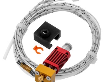 Brass Nozzle Kit 3D Printer 24V 40W J-Head Hotend 1.75mm Extruder Heating Wire PTFE Tube Throat Connector Heat Sink Thermistor Printing Part