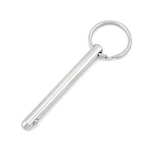 Pasador de bloqueo de resorte de bola simple de 5 mm x 40 mm, de acero inoxidable, de liberación rápida, autoblocante con llavero, herramienta de seguridad para empujar y tirar con eje a presión.