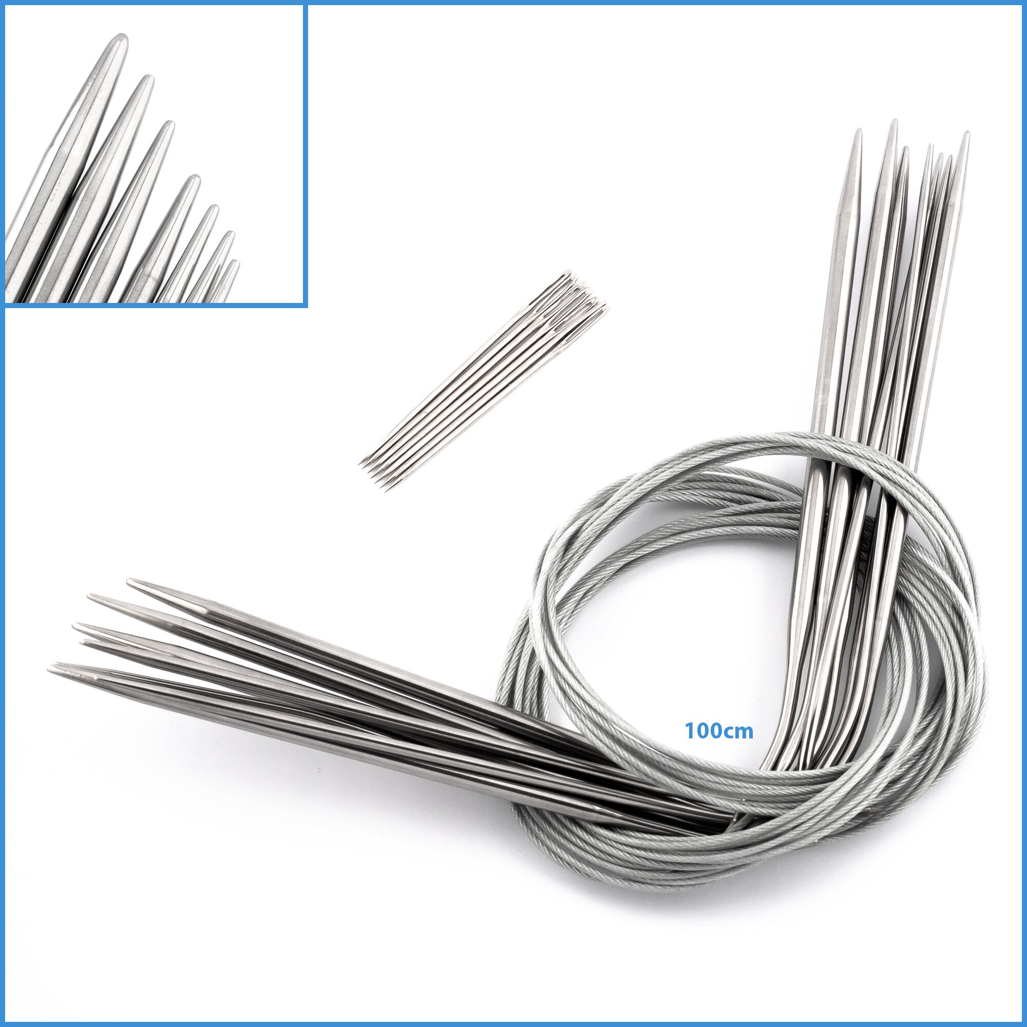 7pcs 100cm Stainless Steel Circular Knitting Needles 2mm 7pcs 100cm Stainless Steel Circular Knitting Needles 2mm