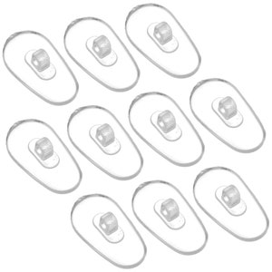 10pcs 13mm x 7mm Oval Nose Pads Clear Silicone Eyeglass Glasses Reading Specs Spectacles Anti Non Slip Pinhole Screw In On Replacement Part