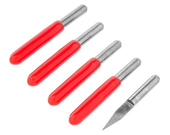 5pcs Carbide Engraver 0.4mm x 20 Degree Tip 3.175mm Shaft Engraving Rotary Drill Bit V Groove End Shaped Shank PCB Cut Cutting Mill Tool Set