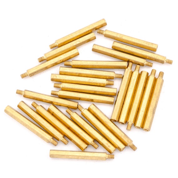 25pcs M2 22mm Brass Spacer Standoff Male to Female Hex Spacing