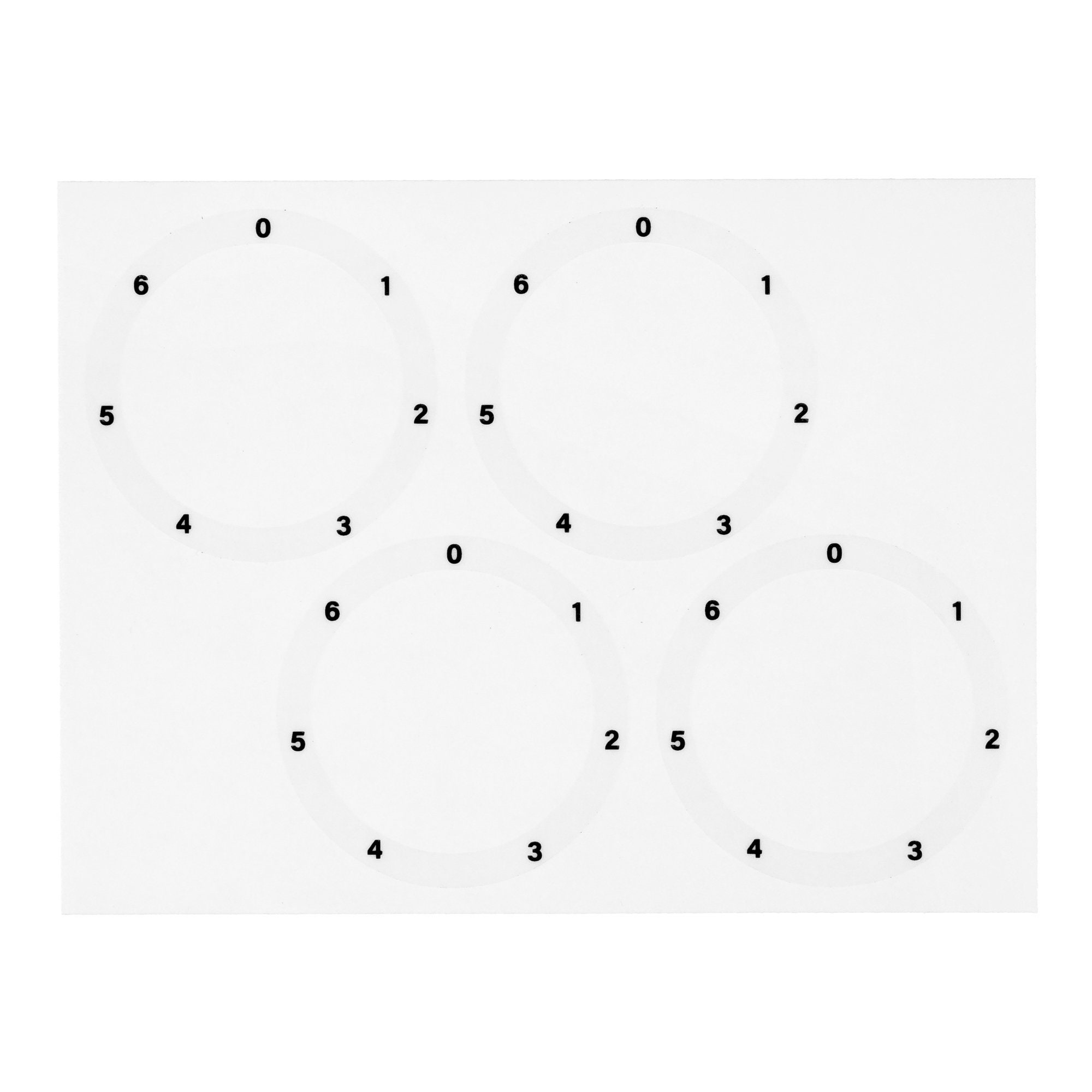 White Print 4 Dials Set Melt-hi Lo AC/CCW Cooktop Burner Adhesive Label Clear Back for GE Knob