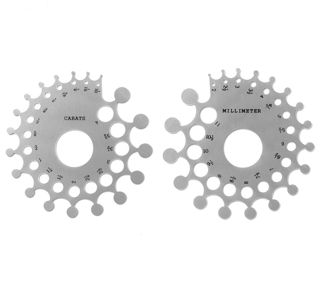 2 in 1 Gemstone Diameter Gauge Sizer (1/32 - 4 Carat & 2 - 11mm Metric ...