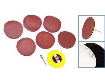 60 szt. 75 mm podkładek ściernych z trzpieniem 3 mm podkładka pod narzędzie - 6 rozmiar ziarnistości szlifierka papier ścierny papier ścierny ścierny polerowanie podkładka wiertarka obrotowa