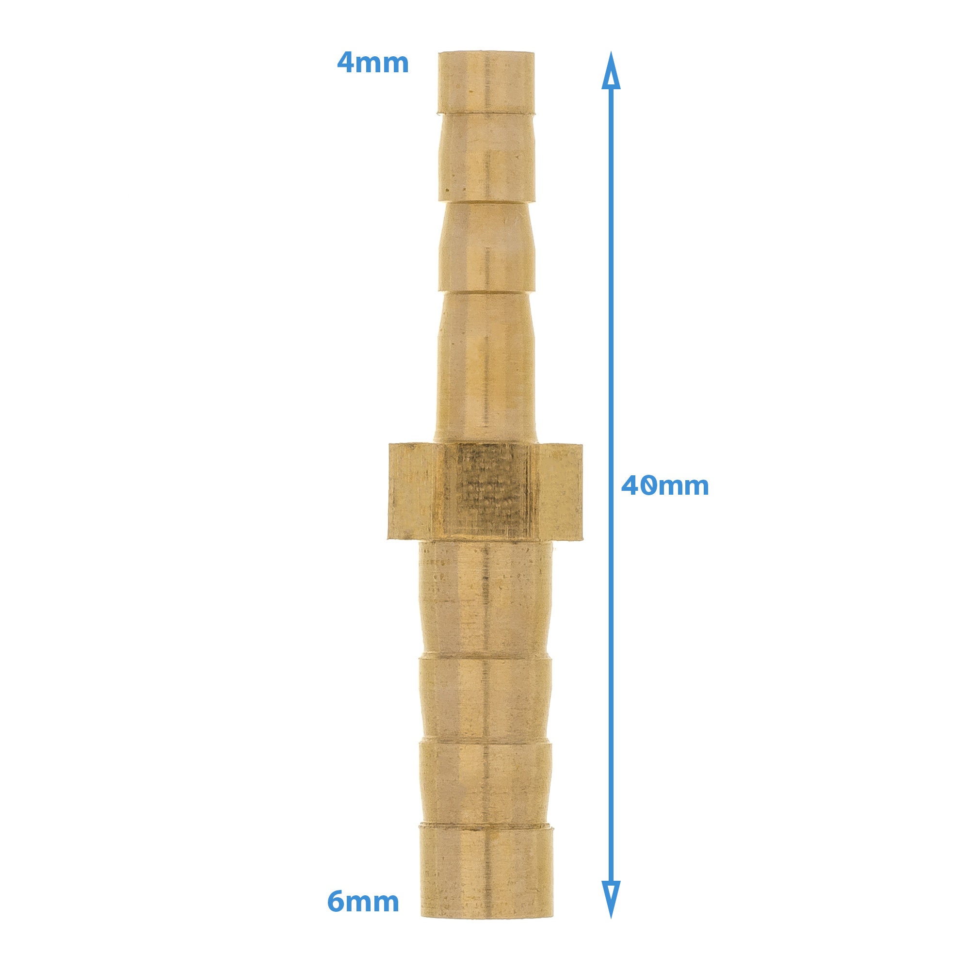 Brass Fitting 6mm to 4mm Barb Straight Hose Valve Pipe Connector Joint ...