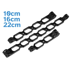 3pcs 10cm 16cm 22cm Aluminium Straight Extension Arm Connecter Action Camera Rod Helmet Mount Selfie Stick Adjustable Holder Part Set Kit