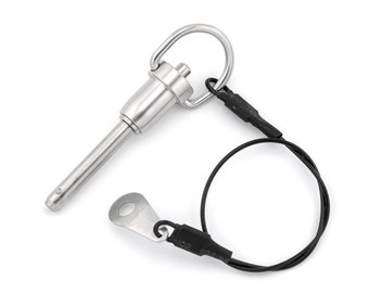 6mm x 30mm Quick Release Ball Lock Pin With 26cm Wire Cable Stainless Steel Self Locking Fasten Push Pull In Out Shaft Security Bolt Tool