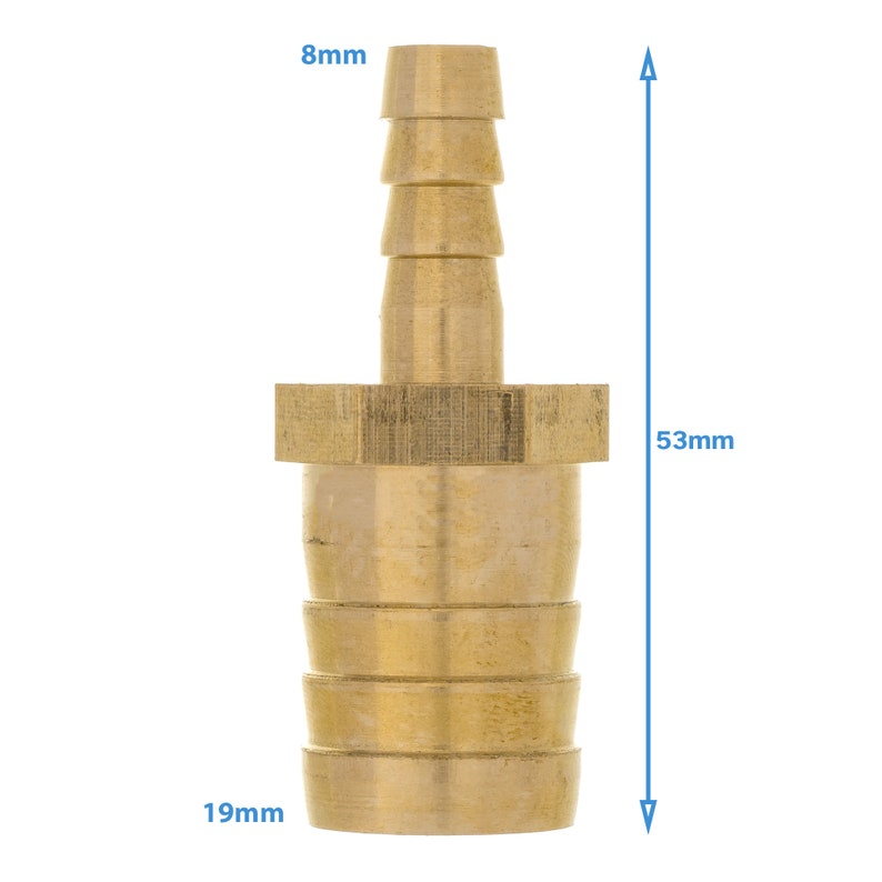 Brass Fitting 19mm to 8mm Barb Straight Hose Valve Pipe Connector Joint ...