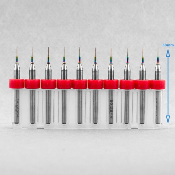 10-Piece 0.25mm Carbide Micro Engraving Drill Bit Set For PCB, CNC, & Rotary Tools 8 thumbnail image