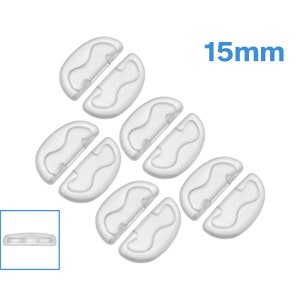 5 Pairs 15mm x 7mm Slot In Semi Oval Nose Pads Frosted Silicone Eyeglass Glasses Specs Spectacles Anti Non Slip Insert Slotted On Replace