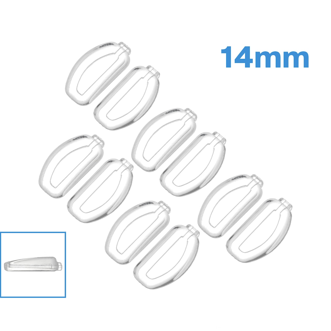 Inset Spectacles 5 Pairs 14mm X 7mm Slot in Nose Pads Clear Silicone Eyeglass Glasses ...