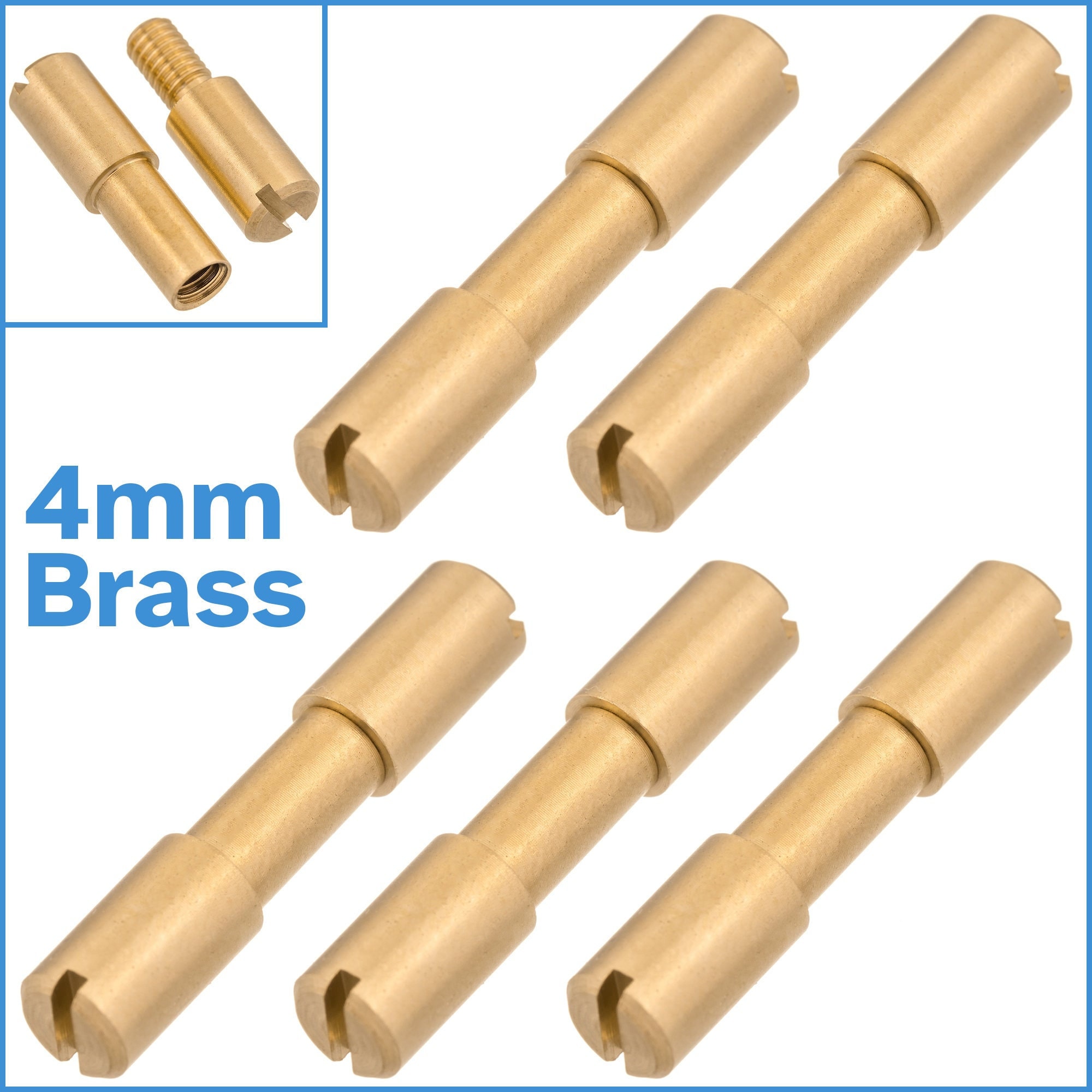 5pz 4 Mm Ottone Corby Bullone Rivetti Per Manico Coltello Formando
