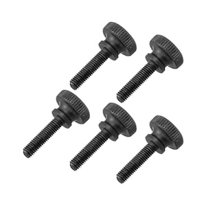 5個 M5 x 20 mm ブラック つまみネジ ローレットヘッド カーボンスチール 手締め 緩め ナット ロック クランプ ねじ付き ローレットボルト 締め付けツール