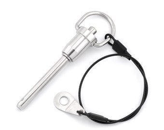 6mm x 40mm Quick Release Ball Lock Pin With 26cm Wire Cable Stainless Steel Self Locking Fasten Push Pull In Out Shaft Security Bolt Tool