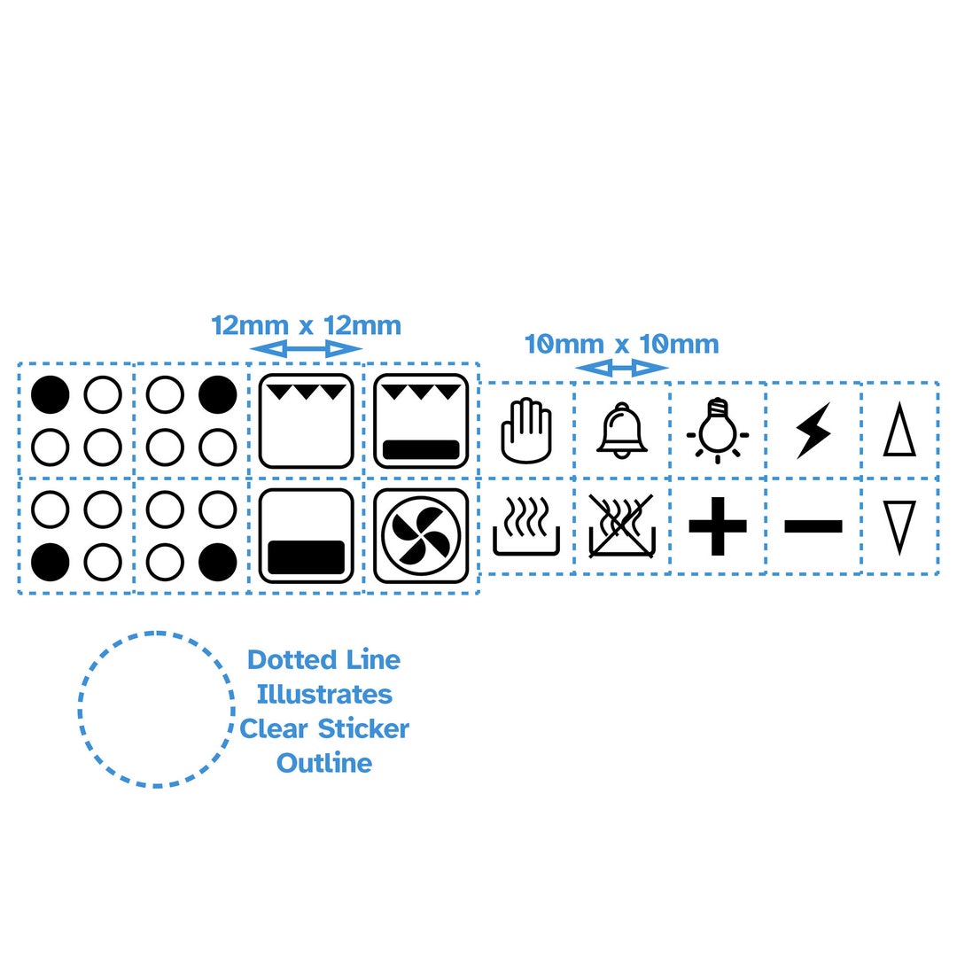 4 Hob With Symbols Cooktop Stickers Self Adhesive Labels - Black Print ...
