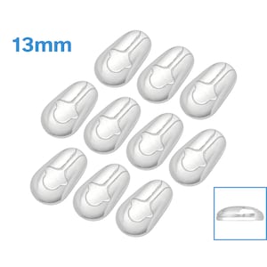 May include: Ten silver-colored plastic 13mm shoe-shaped end caps for cords or cables.