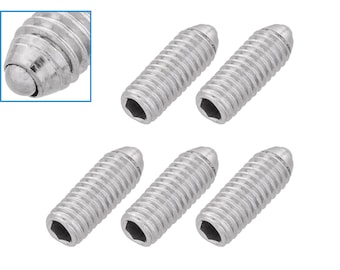 5pcs M3 x 8mm Threaded Ball Spring Plunger Stainless Steel 10N Max Load Screw Bolt Hex Socket Point Grub Indexing Positioning Loading Tool