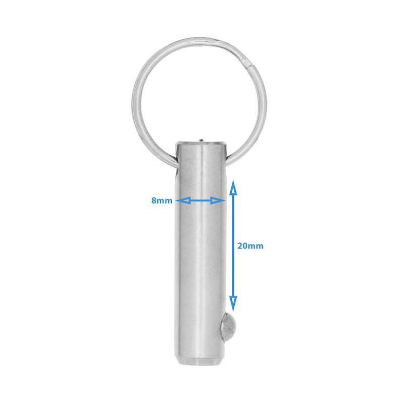 8mm X 20mm Single Ball Spring Lock Pin Stainless Steel Quick Release ...