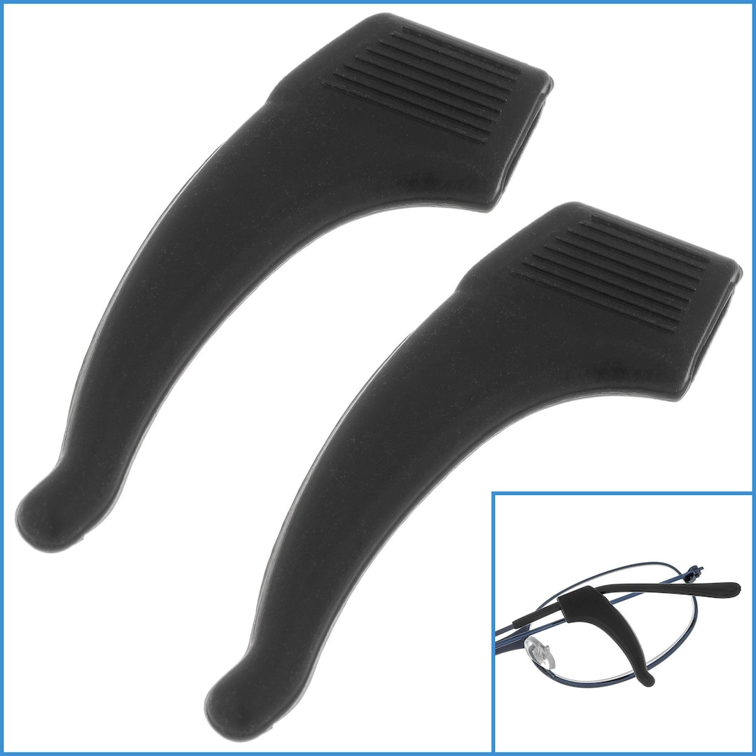 2pcs 36mm Ear Hook Holder Gripper Black Silicone Glasses Anti Non Slip ...