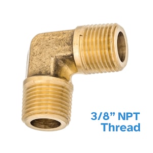 Brass 3/8&quot; NPT Male to Male Threaded Elbow Fitting 90 Degree Pipe Connector Thread Tube Coupler Adaptor Connecting Joint Water Air Gas Fuel