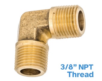 Brass 3/8" NPT Male to Male Threaded Elbow Fitting 90 Degree Pipe Connector Thread Tube Coupler Adaptor Connecting Joint Water Air Gas Fuel