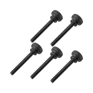 5個 M4 x 30 mm ブラック つまみネジ ローレットヘッド カーボンスチール 手締め 緩め ナット ロック クランプ ねじ付き ローレットボルト 締め付けツール