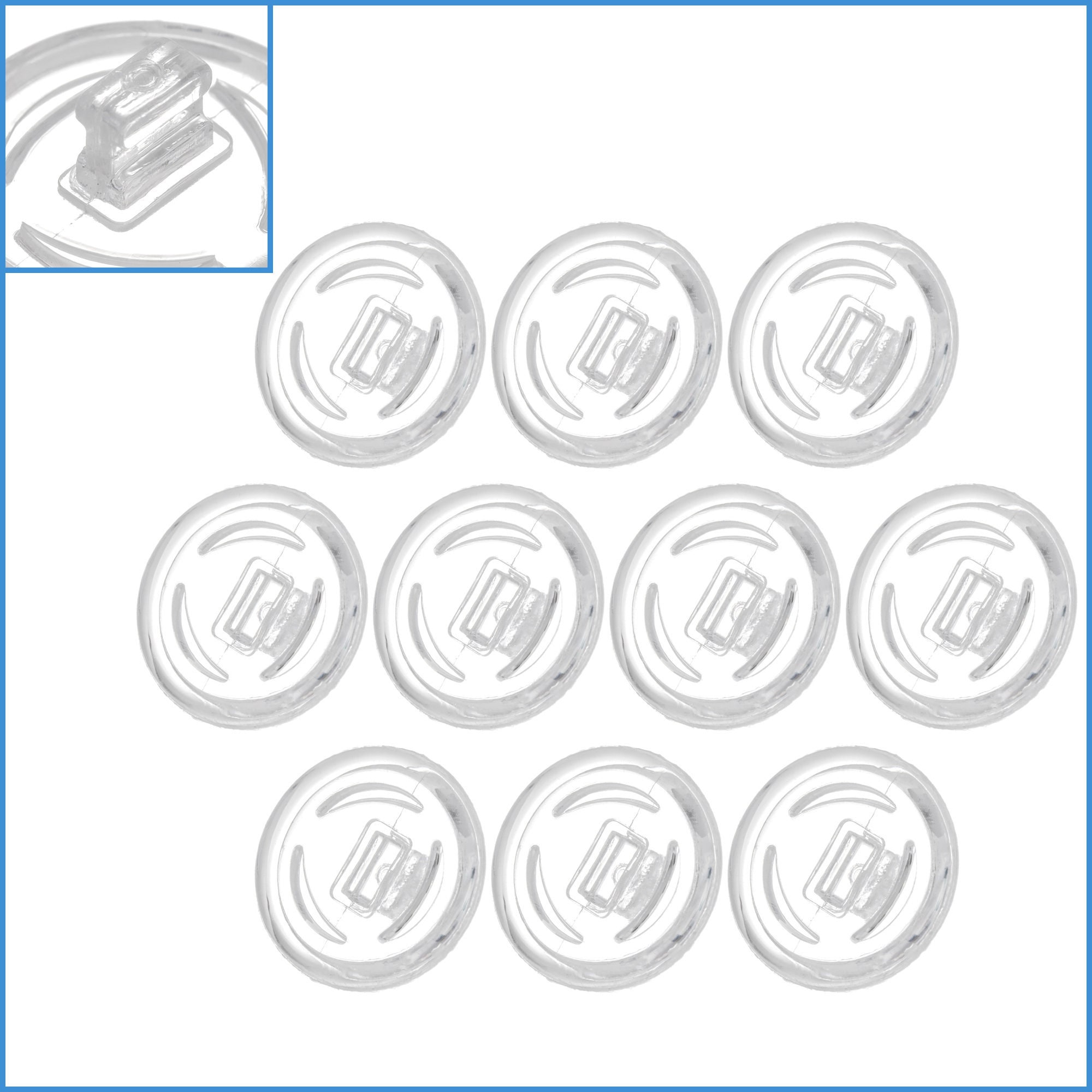Inset Spectacles 10pcs 11mm Round Push in Nose Pads Clear Silicone Eyeglass Glasses ...