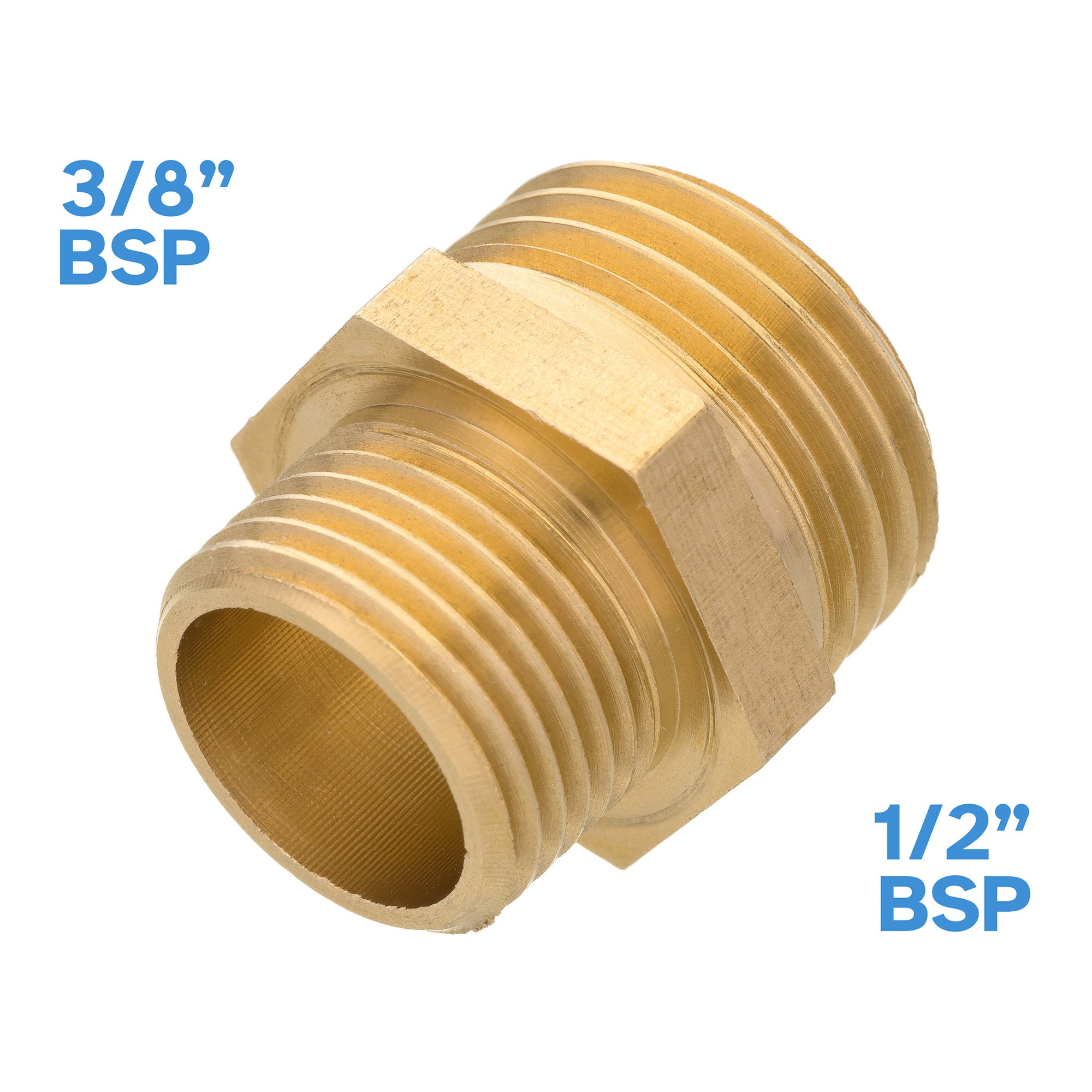 Lot De 15 Raccords Réducteurs En Laiton ERGAOBOY - 3/8 BSP X 1/2 BSP - Adaptateurs, Manchons, Mamelons Hexagonaux Pour Plomberie