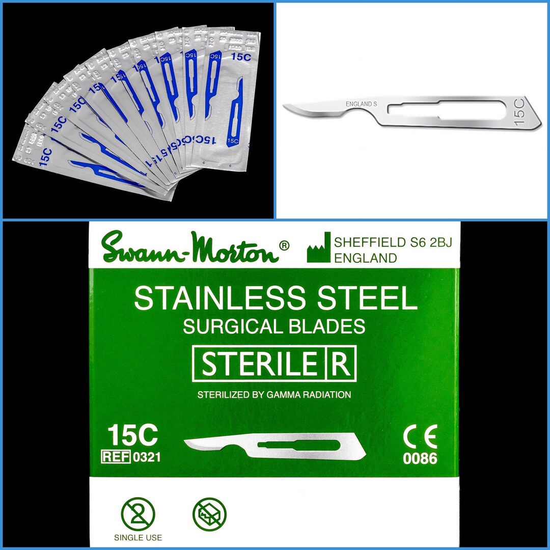 10-Pack No. 11 Sterile Surgical Scalpel Blades - Steel, Sealed, Fits Handle #3 & 5 - Craft & Art Use