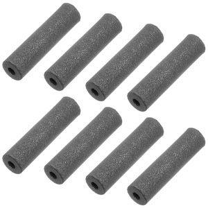 Puede incluir: Ocho tubos cilíndricos de espuma gris, cada uno con una superficie texturizada.