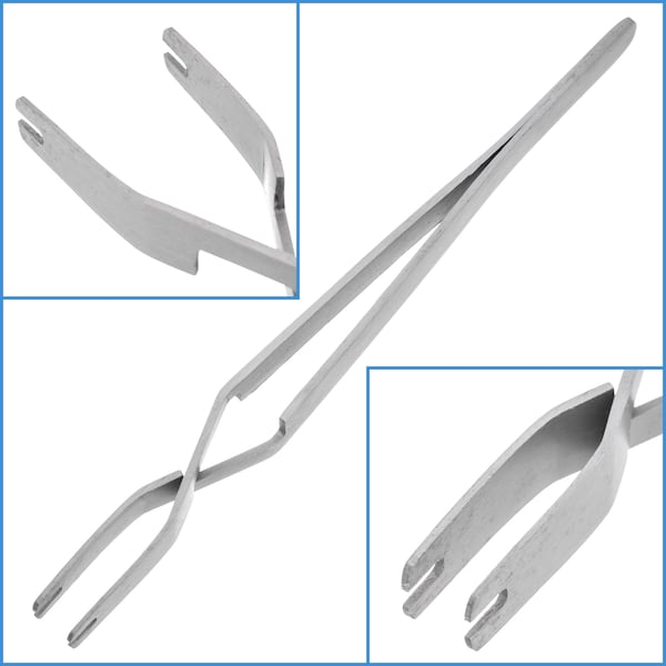 13cm Stainless Steel Earring Removal Tweezer Cross Locking Spring Reverse Lock Plier Tight Stuck Piercing Back Ear Ring Removing Repair Tool