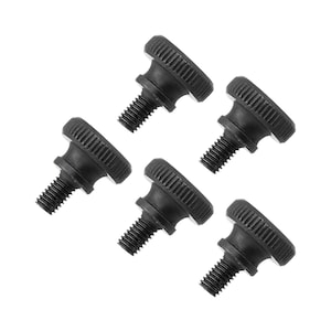5個 M5 x 8 mm ブラック つまみネジ ローレットヘッド カーボンスチール 手締め 緩め ナット ロック クランプ ねじ付き ローレットボルト 締め付けツール
