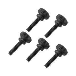 5個 M4 x 16 mm ブラック つまみネジ ローレットヘッド カーボンスチール 手締め 緩め ナット ロック クランプ ねじ付き ローレットボルト 締め付けツール