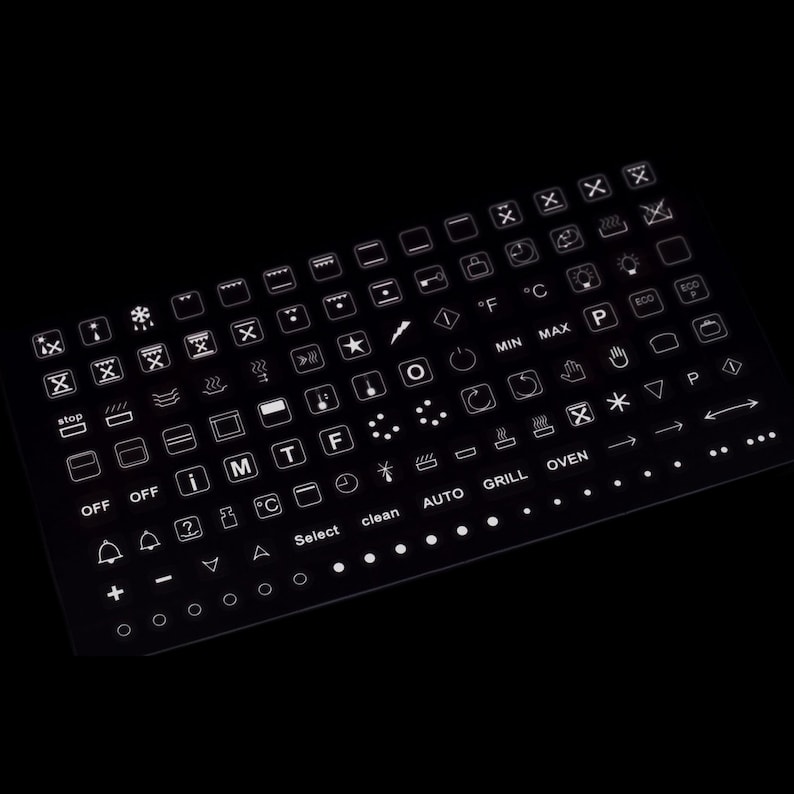 White Text 119pcs Separate Custom Labels Hob Stove Self Adhesive