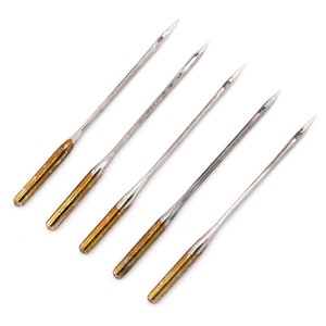 5pcs 100/16 2045 Singer Sewing Needles Machine Ball Point Tool Knitted Elastic Stretch Cloth Domestic Household Fabrics Regular Tip Knit Sew