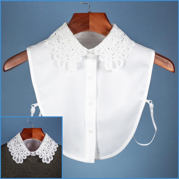 White False Decorative Lace Peter Pan Collar Design for Women