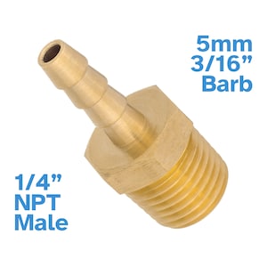 Brass Fitting 3/16&quot; Barb Hose To 1/4&quot; NPT Male Threaded Straight Valve Pipe Connector Joint Water Gas Converter Adapter Reducer Barbed Tube