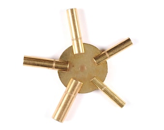 3 5 7 9 11 Size Brass Clock Winding Key 5 Prong Winder Crank Shaft Vintage Antique Watch Set Wind Up Setting Setter Watchmaker Jeweller Tool
