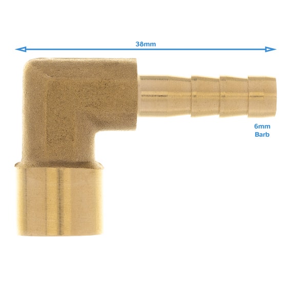 Raccordo Ottone 90 Gradi - 8mm Barb X 1/2 Filettatura Femmina, Per Tubi Gas O Acqua - Foto 9