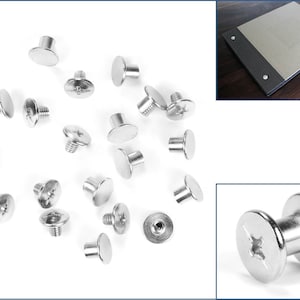 10 Sets 5mm x 6mm Chicago Nickel Plated Bookbinding Screws Phillips Head Cap Binding Post Fastening Rivet Snap Photo Album Nail Bolt Insert
